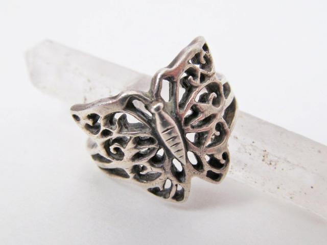 Sterling Silver Filigree Butterfly Ring -  Unique Vintage Jewelry Gifts for Nature Lovers