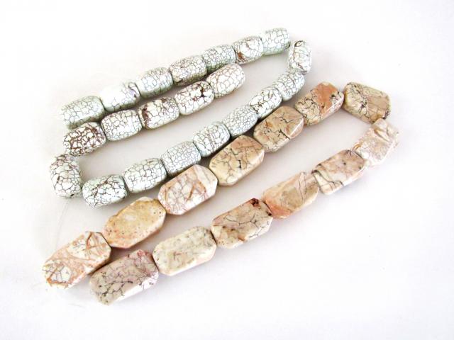 Magnesite Stone Bead Strands - Set of 2 full strands for Jewelry Making / Beading / Craft Supply - Earth Tone Colors